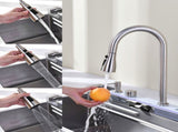 Pull-out Faucet Single Bowl Sink Kitchen Vegetable Sink 304 30"x18" Whale Waterfall Sink Stainless 69820367