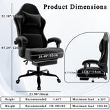 Ergonomic Gaming Chair, Video Game Chair with Massage Lumbar Support and Footrest, Height Adjustable 95655292