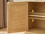 64-inch wave shaped TV stand, rounded corner sideboard, storage cabinet, buffet, wood vertical W1162P309026