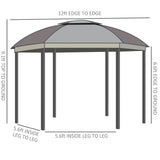 144x144 Inch Round Outdoor Gazebo, Patio Dome Gazebo Canopy Shelter with Double Roof, Netting 05350701