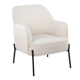 Daniella Contemporary Accent Chair in Black Metal and Cream Fabric by LumiSource B202P223484