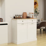 ZUN Two Drawers and Two-Compartment Tilt-Out Trash Cabinet Kitchen Trash Cabinet-White W282P160454