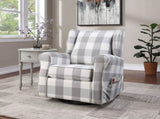 Patli Gray&White Fabric Glider Chair with Swivel B2726P242561