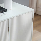 ideboard with wavy texture buffet cabinet, white accent cabinet with door, modern bookcase for W1705P179816