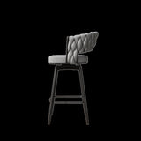 360&degSwivel Bar Chairs set of 2, equipped with soft cushioned backrest counter stool, metal leg W1727P234205
