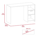 ZUN Light Gray 2-Shelf 1-Drawer Writing Desk B062111637