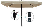 ZUN 10 x 6.5ft Rectangular Patio Umbrella Outdoor Market Umbrellas with Crank and Push Button Tilt for W65627939