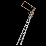 ZUN Household Aluminum Alloy Manual Lifting Attic Ladder Folding Loft Stairs 7-10ft W1343137360