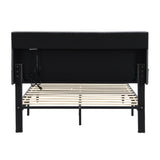 KING -Size Upholstered Platform Bed Frame with a Modern Button-Tufted Linen Fabric Headboard,USB W311P285483