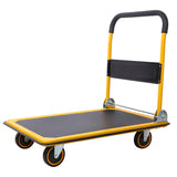 Foldable Platform Truck Push Dolly 660 lb. Weight Capacity Black and Yellow W465P171070