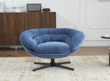 Modern Chenille Office Chair, 360&deg Swivel Accent Chair with Removable Cushion, Round Office Chair, N817P207777N