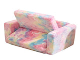 Glow-in-the-Dark Kids Foldable Sofa Bed All-Sponge Single Chaise Lounge Pink Unicorn Flannel 83281048