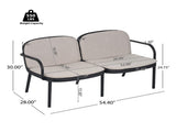 Luna Outdoor Patio PP Loveseat, Black Frame with Beige Cushion N775P272741B