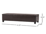 Upholstered PU Leather Storage Ottoman, Solid Wooden Legs N757P414088O