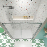50"-54"W x 72"H sliding shower door, sliding door, with 1/4" tempered glass and Polished Chrome W2122P228624