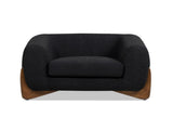 Alpine 44" Sherpa Arm Chair, Ebony Black Boucle B2719P238342