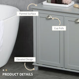 Tilt-Out Laundry Sorter Cabinet, Bathroom Storage Organizer Grey-AS Prohibited by 18628659