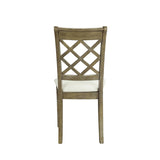 Set of 2 Side Chairs with Padded Seat Cushion, Beige and Rustic Oak B016P329810