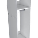 ZUN Benson Wardrobe in melamine with mirror and open storage B128P225197