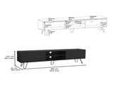 Waco TV Rack, Hairpin Stand with Spacious Storage and Cable Management Holes, Black B097P167461