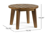 Outdoor Acacia Wood and Rope Weave 3 Piece Chat Set, White and Teak 33691109