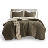 Waffle Knit Chenille Comforter Set Twin B035P294135