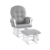 Mason Glider and Ottoman White Wood and Oyster Fabric B022P174719
