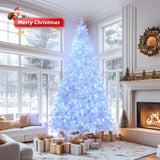 ZUN 9 FT Pre-lit Artificial Christmas Tree, Hinged Xmas Pine Tree with 2000 Branch Tips, 650 Lights and 22390839