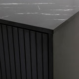 TREXM Modern sideboard with Four Doors, Metal handles & Legs and Adjustable Shelves Kitchen Cabinet WF295368AAB