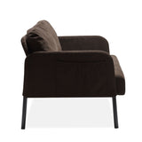 Brown 2 Seater Polyester Fabric Sofa, Modern Loveseat Sofa, Comfy Small Couches for Small Space W1164P239079