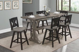 Rustic Look Distressed Gray Finish 1pc Counter Height Dining Table Solid Rubberwood Kitchen Dining B011P194919