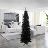 ZUN 7.5FT Black Slim Artificial Christmas Tree Includes Foldable Metal Stand 82779090