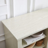 Large TV Desk Storage Rack with Faux Stacked Stone Surround,Media Console Table with Large Storage W1758P187682