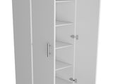 Pantry Cabinet 67" H, 5 Internal Shelves, Two Doors, White B097P167451