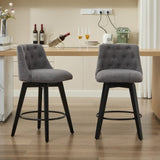 007-25" Swivel Bar Stools Set of 2-Modern Counter Height Stools with Linen Upholstery&Button Tufted W2636P242117