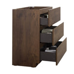 ZUN Alice-24F-105,Floor cabinet WITHOUT basin, Walnut color, With three drawers, Pre-assembled W1865107126