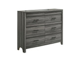 Denver Modern Style 6- Drawer Dresser Made with Wood in Gray B009P272307