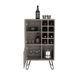 ZUN Manhattan L Bar Cabinet, Eight Built-in Wine Rack, Single Door -Light Gray B07092092