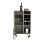 ZUN Manhattan L Bar Cabinet, Eight Built-in Wine Rack, Single Door -Light Gray B20092092