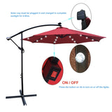 ZUN 10 ft Outdoor Patio Umbrella Solar Powered LED Lighted 8 Ribs Umbrella with Crank and Cross Base for W65627950