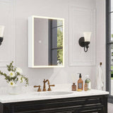 White particleboard, acrylic frame, 71*50.8*15cm, 1 door, 2 shelves, LED mirror cabinet, three-tone 66112088