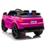 ZUN 12V Kids Ride On SUV Cop Car with Remote Control, Siren Sounds Alarming Lights, Music Story - Rose W2181P146465