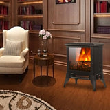 ZUN SF512-14A 14 inch 1400w Freestanding Fireplace Fake Wood / Single Color / Heating Wire / One Rocker 02706015