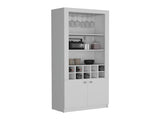 Cabinet 4-Tier, Glass Holder Stemware Rack, Wine Cabinet, Liquor Cabinet, 10 Bottle Cubbies, 4 B097P221379
