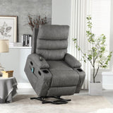 ZUN 21"seat width,large size Electric Power Lift Recliner Chair Sofa for Elderly, 8 point vibration W214111183