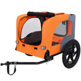 Outdoor Heavy Duty Collapsible Pet Bike Trailer with 16-Inch All-Terrain Wheels & Universal Hitch W1364P268344
