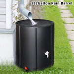 ZUN 132 Gallon Folding Rain Barrel Water Collector Black 97678622