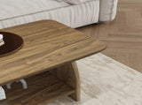 47 inch modern living room coffee table, double-layer rectangular coffee table with storage W1727P356434