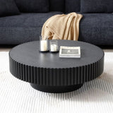 ZUN 31.49'' Nesting Round Wood Coffee table for Apartment, Modern Living Room Coffee Table with Sturdy W876P147627