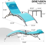 Pool Lounge Chairs Set of 3-Lake Blue W1859P321473